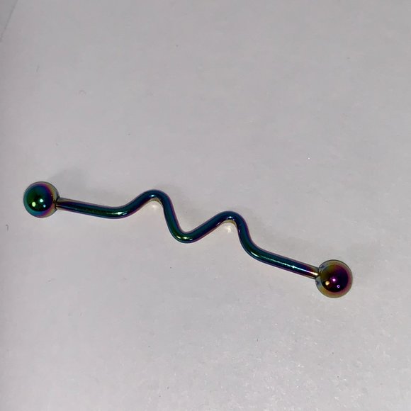 14 Gauge Multi- Colored Industrial Bar Squiggly Design - Picture 3 of 4